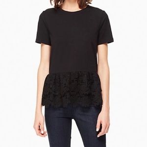 Kate Spade Brooke Street Lace Peplum Tee